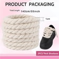 thumbnail image 2 of Tutuviw Premium Laces, Chunky Rope Laces,1 Pairs Round Rope Shoelaces Thick Cotton Solid Shoe Laces for Men Women Sneakers Shoestrings(Beige）, 2 of 7