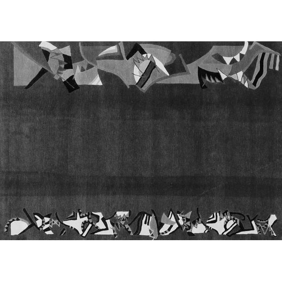 Ahgly Company Indoor Rectangle Abstract Gray Modern Area Rugs, 8' x 12'