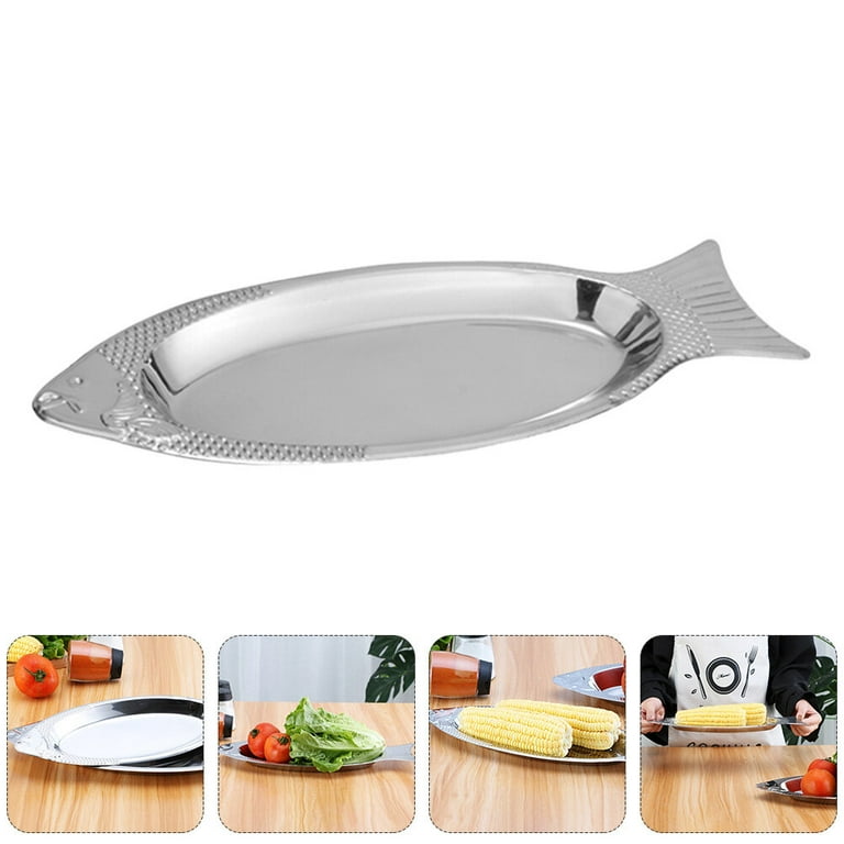 Fish Shaped Dish, Food Tray, Stainless Steel Plate, Fish Serving