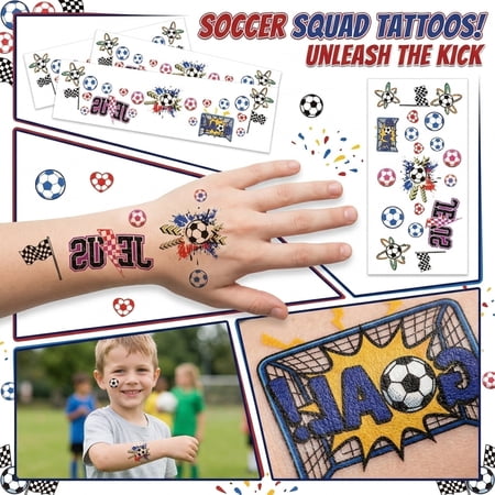 Soccer Stickers Soccer Ball Stickers Soccer Stickers For Youth Soccer Ball Match Soccer Balls Temporary Skin Decals Soccer Party Supplies Soccer Party Favors Youth