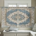 thumbnail image 4 of Boho Blue Sheer Curtains 54 Inches Length 2 Panels Set, Window Sheer Curtains for Living Room/Bedroom, Retro Tribal Traditional Distressed Printed Light Filtering Rod Pocket Curtain 52'' x 54'' x 2, 4 of 7