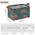 thumbnail image 7 of Yayeee Foldable Storage Basket for Shelves with Handles Waterproof Cloth Bins, Floral Christmas, 7 of 7