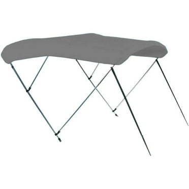 Seal Skin Covers 3 Bow Bimini Top Cover, Waterproof Sun Shade Boat Canopy with Straps & Aluminum Frame, Grey, 6'L X 46" H X 73"-78"W