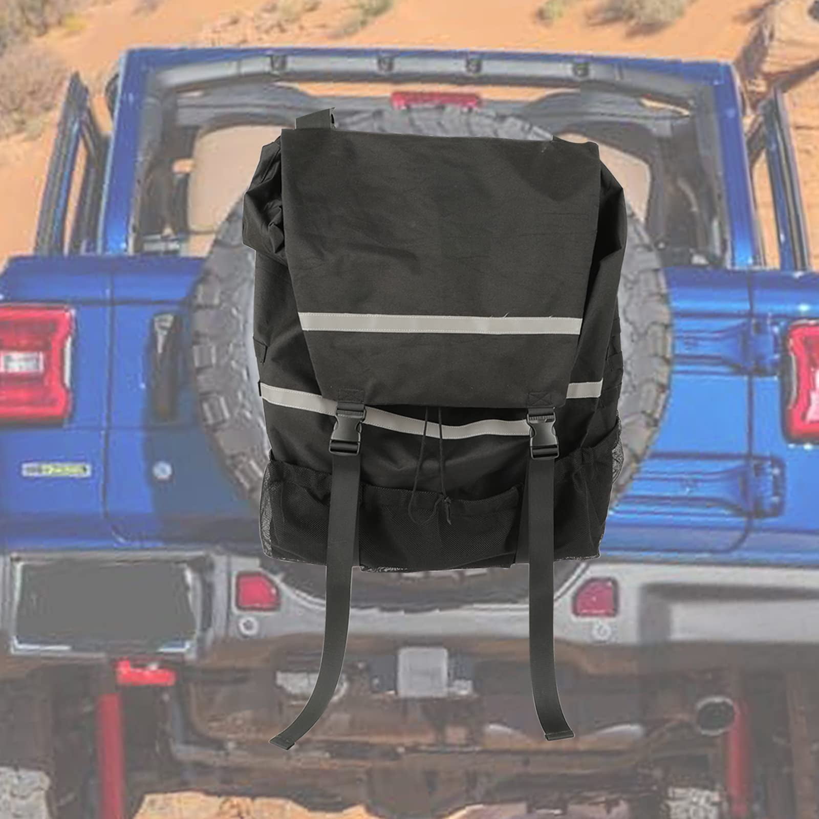 SUNPIE Spare Tire Trash Bag(Black) Outdoor OffRoad Spare Tire Trash