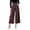 Coffee 1, variant on Women's Cropped Jacquard Pants Wide Leg High Waist Decorative Buckle Casual Culottes Trousers