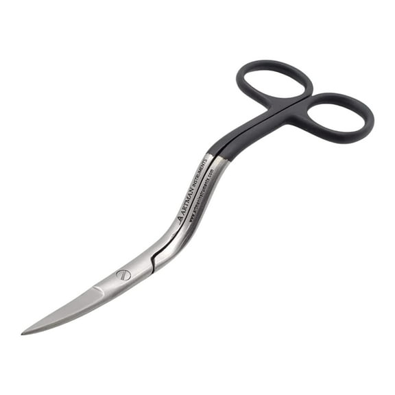 Machine Embroidery Curved Black Silver Scissors  by Artman Instruments