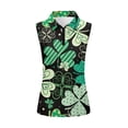 thumbnail image 2 of Uorisanigo Cute Lucky Leaf Women's Sleeveless Golf Tennis Shirts Stylish Zip Up Collar Quick Dry Athletic Shirts Versatile Workout Tank Tops for Workout Sports, 2 of 7