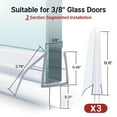 thumbnail image 3 of AmazerBath Shower Door Bottom Seal 47.25'' (15.75'' * 3), 3 Section Segmented Frameless Glass Shower Door Seal Strip for 3/8'' Glass, 3 of 8