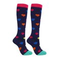 thumbnail image 1 of Chaussettes de Compression 20-30mmhg Longueur Genou Bas de Sport Bas de Compression Femmes pour Course Cyclisme Unisexe, Cyan, Cœur, S/M, 1 of 6