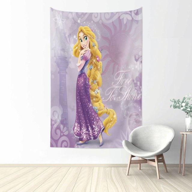 Tapiz de Rapunzel para dormitorio, estampado artístico para colgar en la pared, pósteres estéticos, tapices de fondo para sala de estar, dormitorio, regalo para fanáticos, 60 x 40 pulgadas