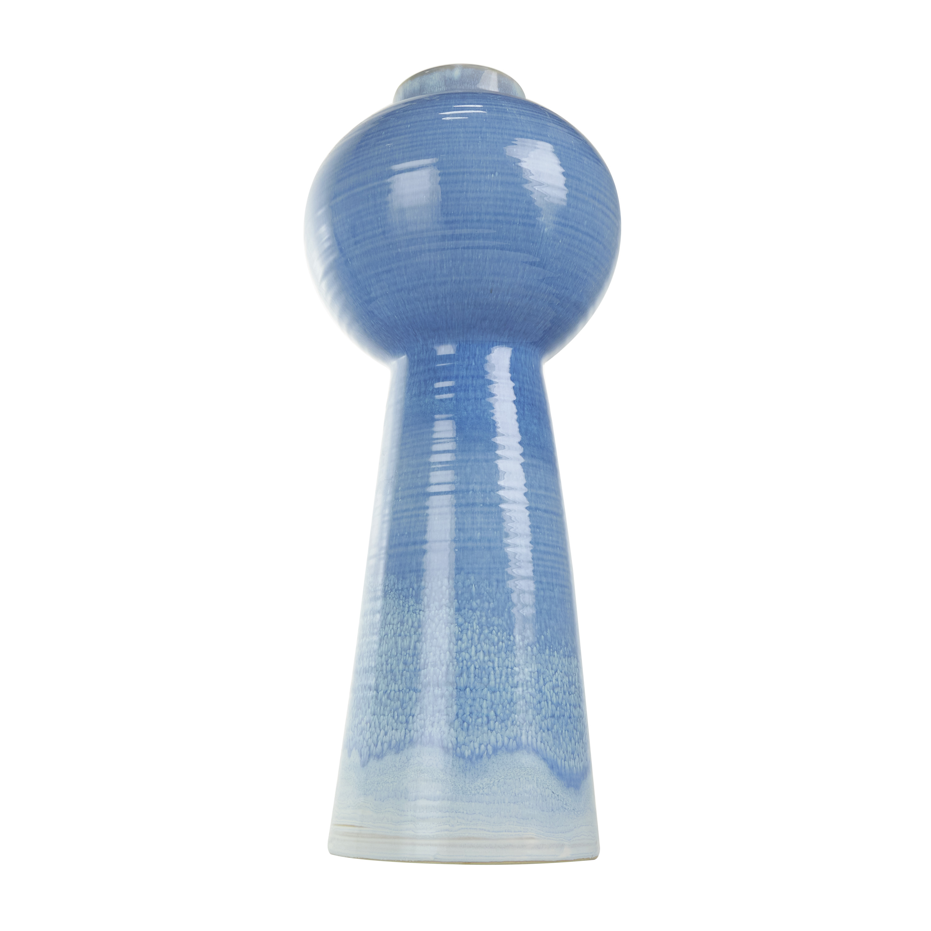 DecMode 21" Bubble Inspired Ombre Blue Ceramic Vase with Unique Texturing