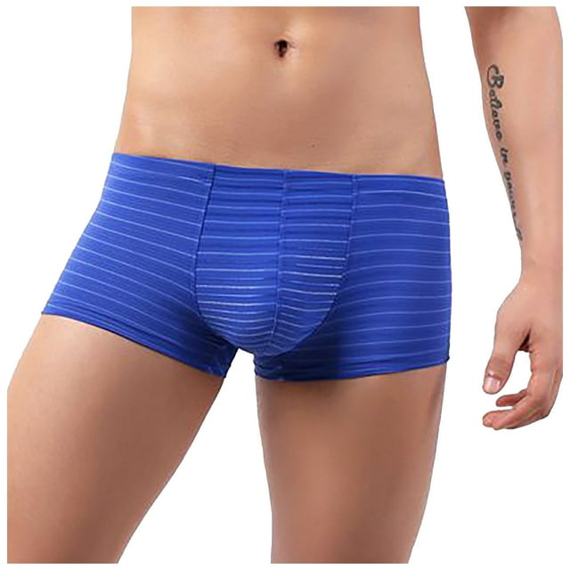 TIHLMK sous-Vêtements pour Hommes Tendance Mode Rayures Colorées Confortables Boxeurs Taille Basse
