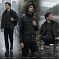 thumbnail image 3 of NEIKU Men's Winter Coat Hooded Work Jacket, Warm Quilted Cotton Lined Outdoor Heavy Duty Outerwear Coat Black XL, 3 of 9