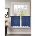 thumbnail image 2 of Navy Blue Linen Sheer Curtains 54 Inch Long 2 Panels, Farmhouse Pure Color Country Vintage Light Filtering Rod Pocket Semi Sheer Curtains, Sheer Voile Drapes for Living Room Bedroom, 52"x54", 2 of 5