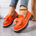 thumbnail image 4 of Mocassins à Nœud pour Femme à Semelle Épaisse, Décontractés, en Cuir Verni, Chaussures Habillées de Bureau, Plateforme, à Enfiler, Chaussures de Marche, Rouges, Taille 8,5, 4 of 7
