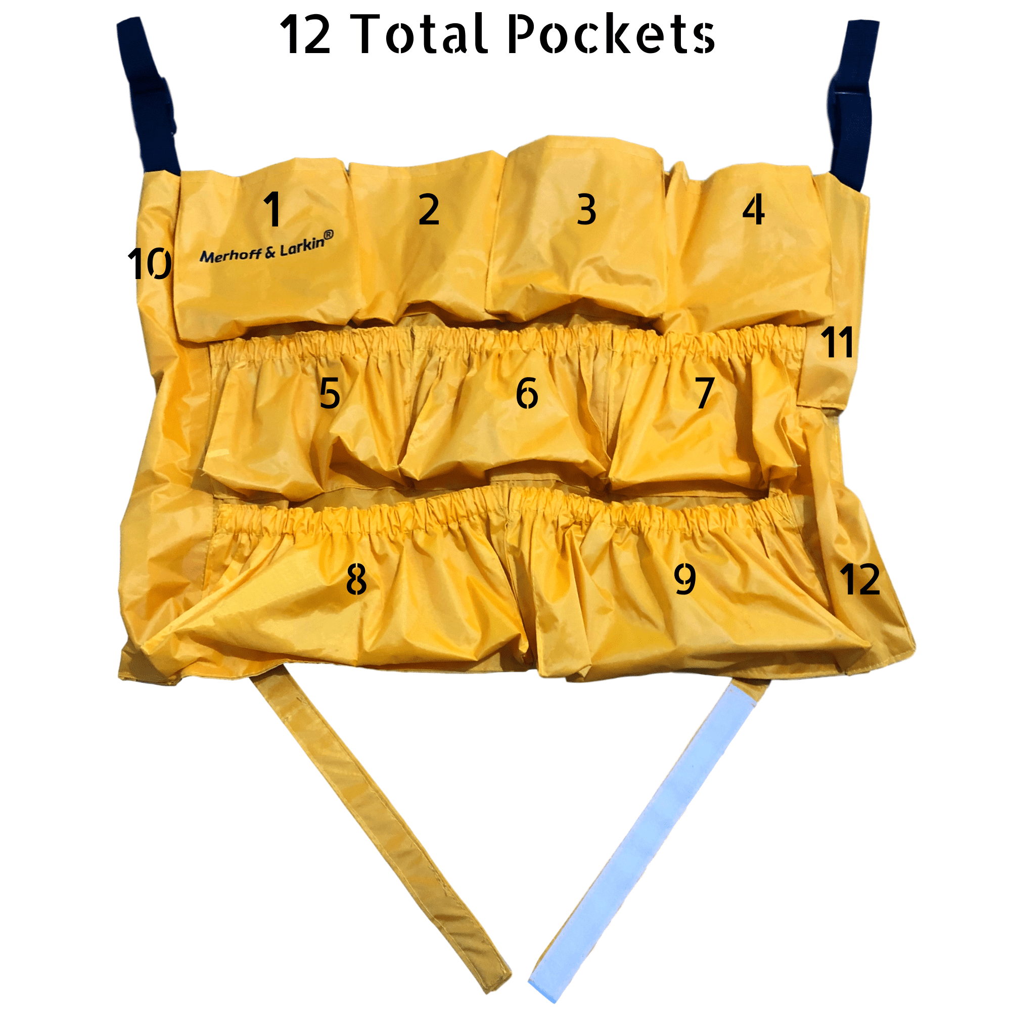 Merhoff & Larkin Yellow Trash Caddy Bag for Garbage Bins 32-50 Gallon Heavy Duty Vinyl Construction