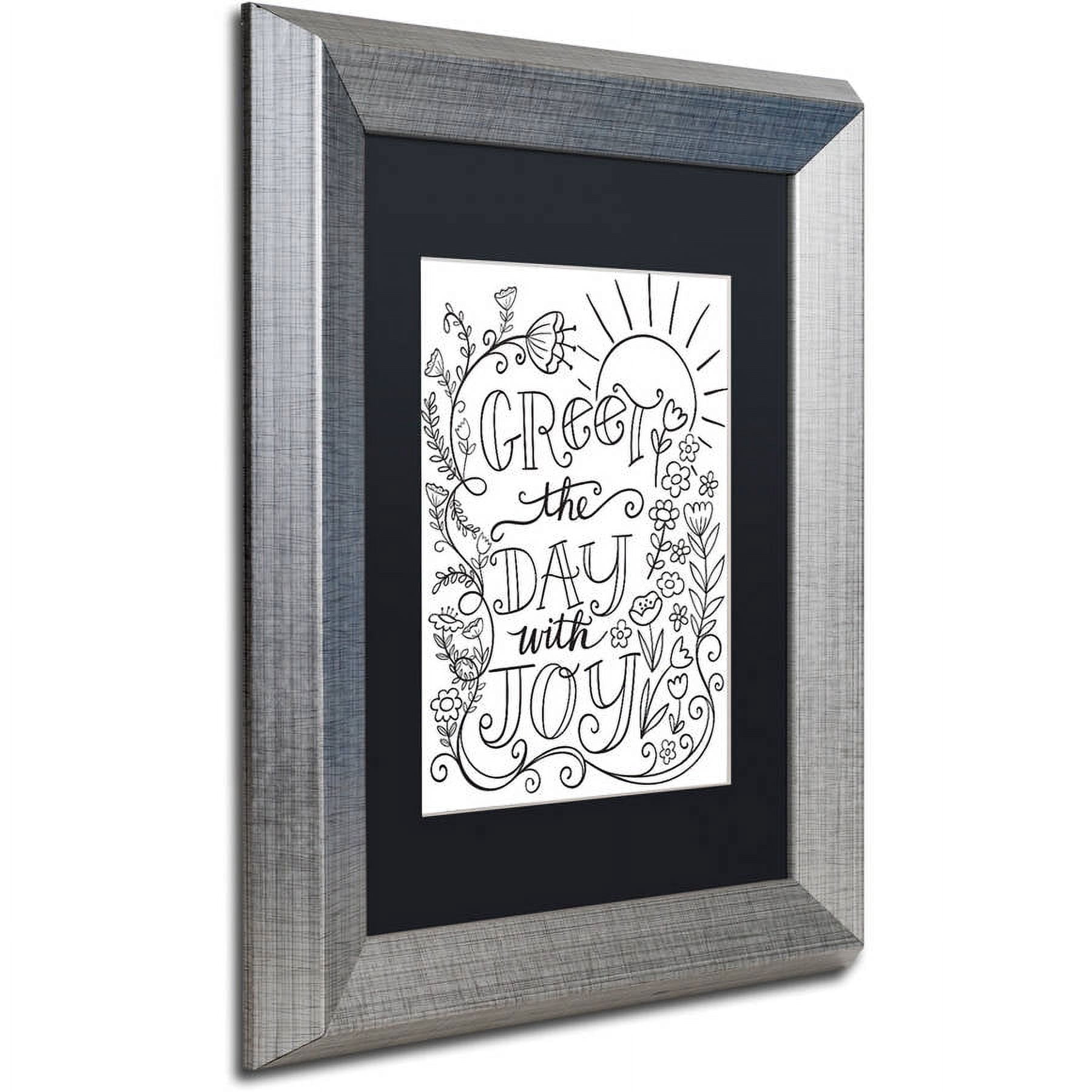 Trademark Fine Art "Greet The Day With Joy" Canvas Art by Elizabeth Caldwell, Black Matte, Silver Frame