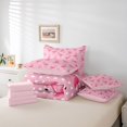 thumbnail image 6 of Homewish Pink Flamingo Animal Bedding Comforter Set 7 Pieces for Female, Chic Fashion Polkadots Full Bedding Set, Kawaii cartoon Reversible Fitted Sheet Flat Sheet, Lightweight Room Decor, 6 of 8