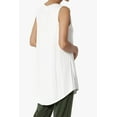 thumbnail image 4 of Women's PLUS Essentials Luxe Jersey Tunic V-Neck Relaxed Fit Sleeveless Top, 4 of 7