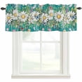 thumbnail image 4 of Kitchen Valances for Window, Spring Flowers Daisy Butterflies Light Filtering Rod Pocket Valance Curtain, Green Wood Board Short Curtains Window Topper for Bedroom Bathroom Living Room 54x18in, 4 of 9