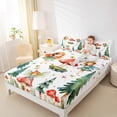 thumbnail image 4 of jejeloiu Fairy Tale Elf Twin Sheet Sets,Red Mushroom Twin Fitted Sheet,Green Tropical Botaniocal Pine Flat Sheet For Girl,Microfiber Bedroom Decor,3 Pieces, 4 of 7