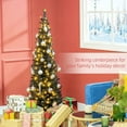 thumbnail image 6 of Resenkos 5ft Slim Artificial Pencil Christmas Tree with Realistic Branches & Warm White LED Lights, Black, 6 of 7