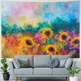 thumbnail image 4 of JRXY Sunflower Field Tapestry - High-Quality Short Plush, Soft and Lightweight Painting, 4 of 6