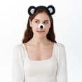 thumbnail image 4 of Yvsxxv 1Set Black Bear Ear Nose Tail Bow Tie Headband Party Accessories, 4 of 7