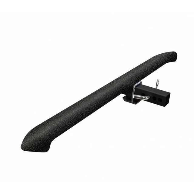 Black Horse Offroad Truck Step RAZ48T Hitch Mount; Fits 2 Inch Receiver; 3-1/2 Inch Round; Tapered; Textured Black; Steel; 48 Inch Length