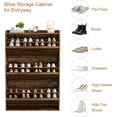 thumbnail image 6 of Shoe Cabinet with 3 Flip Drawers, Wooden Shoe Organizer Cabinet with Adjustable Shelf, Shoe Storage for Entryway, Hidden Shoe Cabinet for Hallway, Living Room, Rustic Brown, 6 of 7