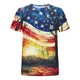 thumbnail image 5 of Fiudx Tops para Mujer Top/Camisa de Cuello Redondo de Manga Corta con Cuello Redondo Estampado para Mujer, 5 of 5