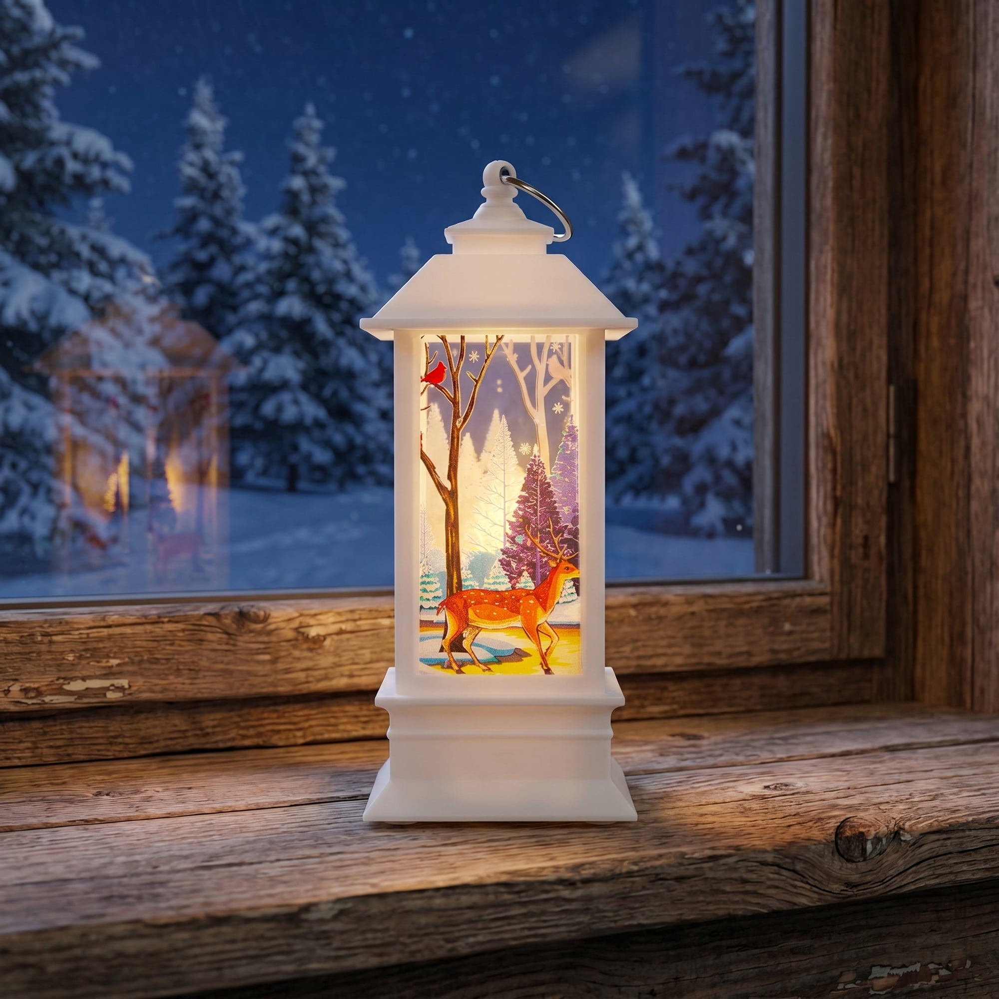 Unique Bargains Light Up Crystal Ball Decorative Lanterns for Decor White Style A