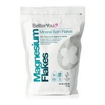 BetterYou Magnesium Mineral Bath Flakes - Mineral Bath Salts With Magnesium Chloride - Foot Bath or Body Bath Soak - Safe On Sensitive Skin - 2.3 lb