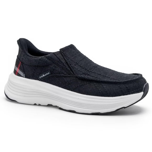 Women's Orthopedic Hands Free Slip Ins Loafers Walking Shoes: Thick Sole Plantar Fasciitis Shoes for Foot Pain Relief, Casual Soft Canvas Loafers with Arch Support for F