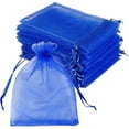 thumbnail image 7 of Casewin 100Pcs 10 x 15cm Sheer Organza Wedding Favour Bag with Satin Drawstring. Used as candy Pouches Jewelry Pouch Wedding Party Christmas Favor Gift Bags (Blue), 7 of 7