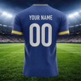thumbnail image 4 of WAYUTE Men's Uruguay Soccer T-Shirt DIY Name Number Short Sleeve Crew Neck Tee with Patriotic Flag Sporty Casual Top for Fan Wear, 4 of 7