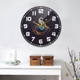 thumbnail image 2 of Yayeee Wall Clock for Living Room 11.9 inch Battery Operated Round with Holder, Black Astronaut Record, 2 of 7