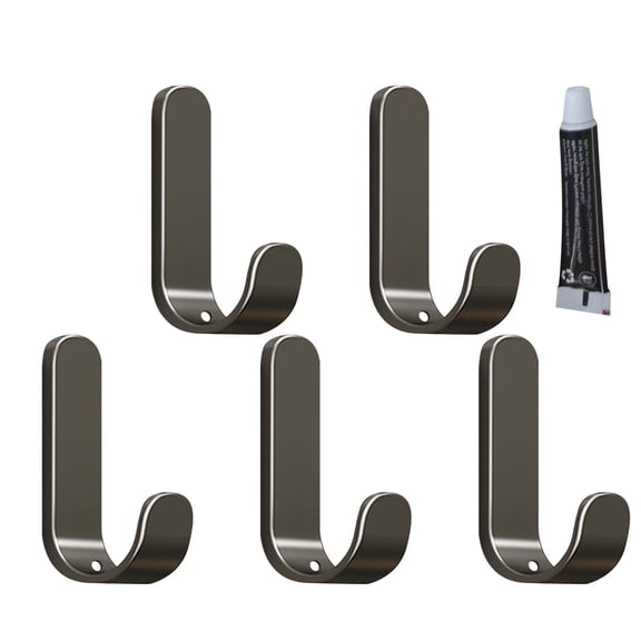 Waterproof Adhesive No Drill Hooks, Rustproof Heavy Duty Stainless Steel Wall Hooks, Bathroom Towel Hooks Stick on Kitchen Door, for Hanging Coat, Hat, Towel, Robe, Clothes