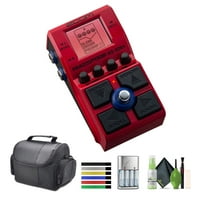 Zoom MS-60B MultiStomp Bass Effects Pedal with 95 Effects Featuring Amp Models Bundle With 4xAA WITH CHARGER Cleaning kit Straps Travel Bag