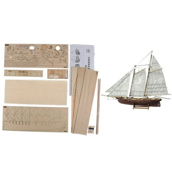 1:120 DIY Wooden Assembly Sailing Ship Model Classic Sailing Boat Puzzle T jbdAL