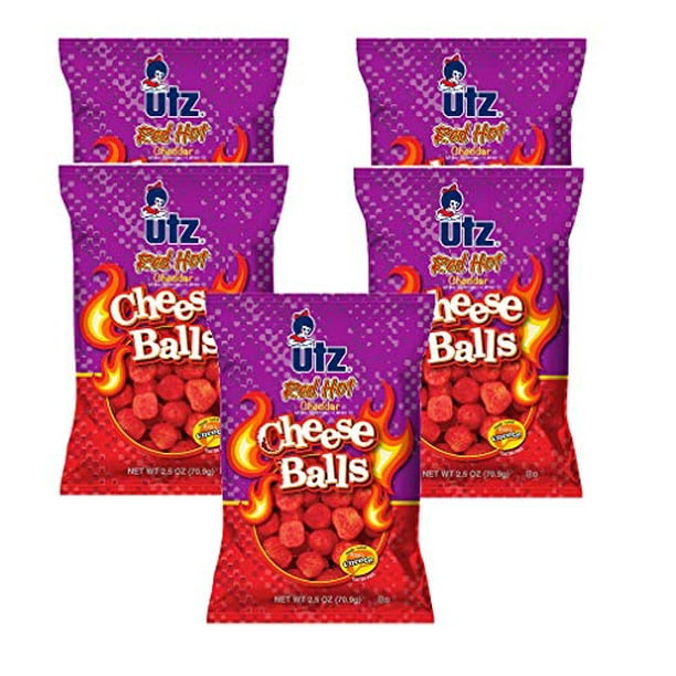 Utz Red Hot Cheese Balls 2.5 oz Pack of 5