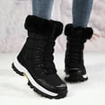 thumbnail image 2 of CAICJ98 Womens Winter Boots Mid-Calf Boots 2025 New Cotton Walking Shoes Waterproof High-top Non-slip Snow Boots Women (Black,Size 9), 2 of 7