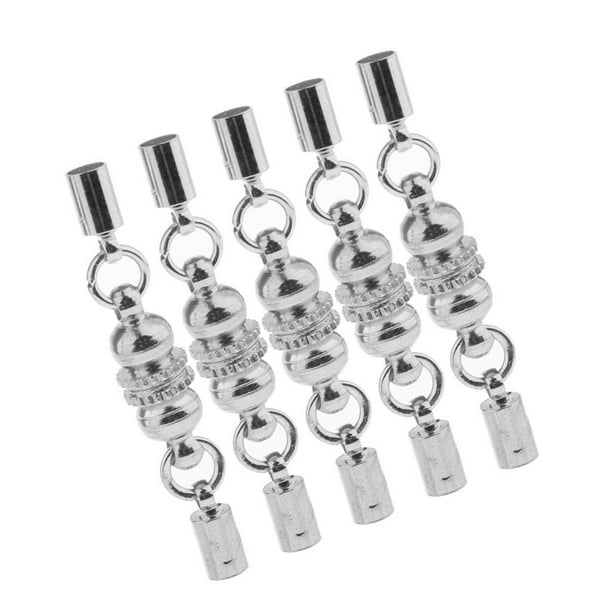 Juego de 5 broches de langosta para manualidades, ideales para collares, gemas, perlas y pulseras. Plata