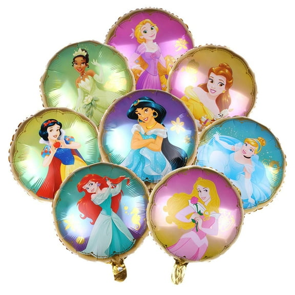 8 Pieces Fairytale Princess Latex Balloon Decorations - Playground Princess Birthday Party Balloons, Anime Cartoon Theme Birthday Party Balloons for Boys Girls Theme Party