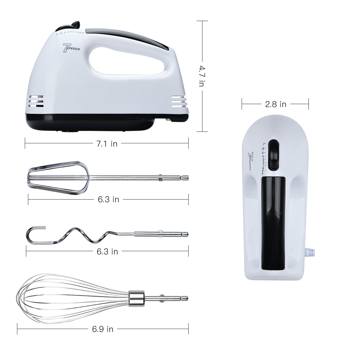 BToBackyard Cordless Hand Mixer Automatic Whisk Egg Beater Manual