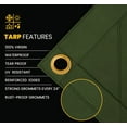 thumbnail image 2 of PROTARP Extreme Heavy Duty WaterProof Canvas Tarp 20 oz, UV Resistant Tarpaulin Cover with Rustproof Brass Grommets, Multipurpose for Canopy, Roof, Camping, Wood Pile (Green 20'X20'), 2 of 7