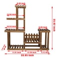 thumbnail image 3 of YouLoveIt Wood Pots Plant Stand Flower Shelf Rack Holder Indoor Outdoor Multi-Tier Flower Pot Holder Rack Display Stands, Corner Flower Planter Ladder Pot Shelf, 3 of 7