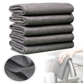 thumbnail image 2 of Magic Cloth, Magic Cleaning Towels, 5 Pcs Microfiber Cleaning Cloth, 11.8x15.7 In, Lint Free Streak Free Microfiber Rags, Scratch Free Glass Window Cleaning Cloth, Absorbent Car Wash Towels, Grey, 2 of 5
