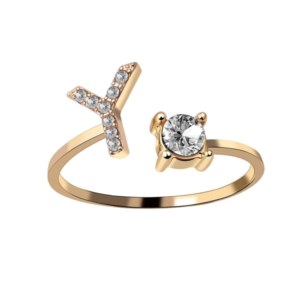 Anillo de 26 letras iniciales de moda, anillos de dedo con personalidad de Color plateado para mujer, joyería elegante Simple, regalo de amistad al por mayor Tan Jianjun unisex