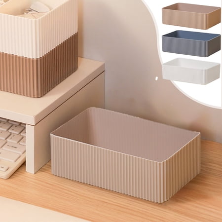 Desktop Storage Box Organizer Office Clutter Sorter Plastic PS Material • Durable Clear Design • Multi-Compartment Desktop Storage • Home Office Bathroom Countertop Organizer